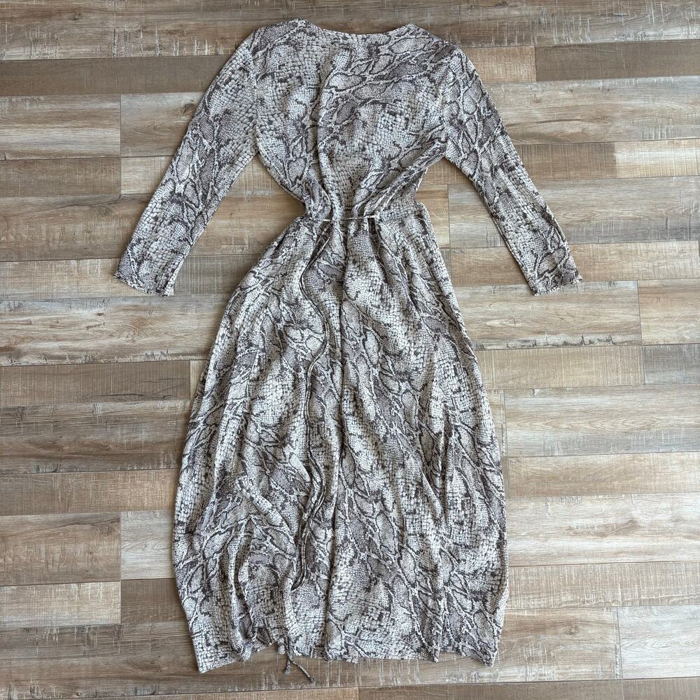 Reformation Jaz Python Snake Print Wrap Midi Dres… - image 6